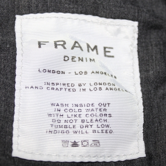 Frame Denim Nouveau Le Mix Gray Jean Denim Mini Skirt Distressed Size 25 - Picture 7 of 11